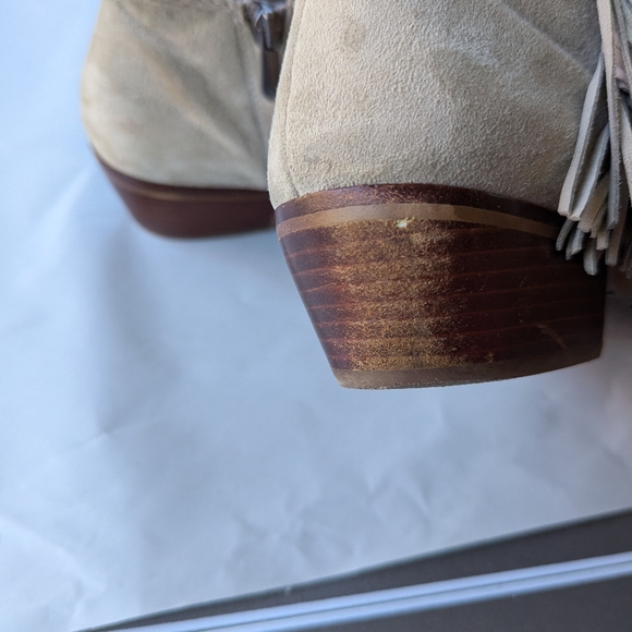 Sam Edelman Paige Suede Fringe Bootie - Putty 9.5 - Picture 10 of 11